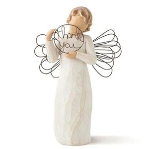 Willow Tree Thank You Angel Figurine - Cream and Brown